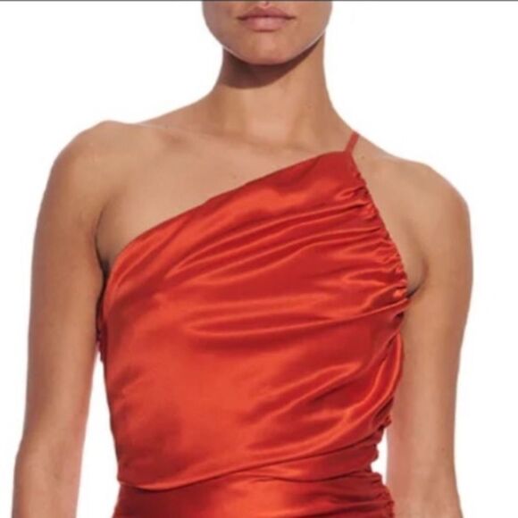 The Sei Silk ONE SHOULDER RUCHED MINI
DRESS- Orange Size 2 Revolve - Picture 3 of 15